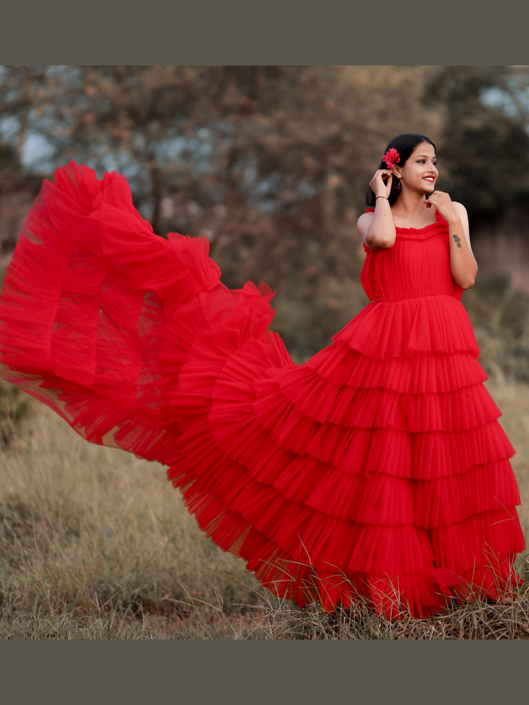 Red Indian Gowns - Buy Indian Gown online at Clothsvilla.com